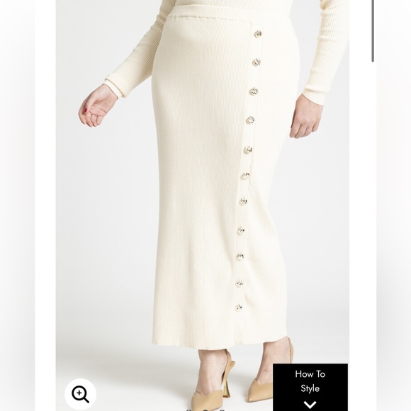 Eloquii Maxi Sweater Skirt With Button Down Placket - Picture 4 of 8